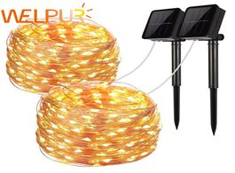 Foto van Lampen verlichting led outdoor solar lamp string lights 100 200 leds fairy holiday christmas party g