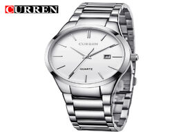 Foto van Horloge curren luxury classic fashion business men watches display date quartz watch wristwatch stai