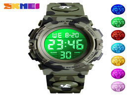 Foto van Horloge children s watch 5bar waterproof sport colorful led digital wristwatch military camouflage k
