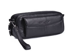 Foto van Tassen men clutch purse leather cowhide business handbag mobile cell phone case wallet cigarette pou