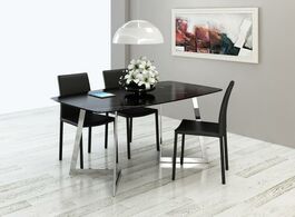 Foto van Meubels marble dining table and chair combination. stainless steel table.
