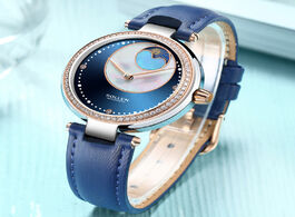 Foto van Horloge sollen women blue clock diamond design s mechanical watch top brand luxury sapphire crystal 