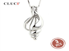 Foto van Sieraden cluci 3pcs silver 925 shell women charm pendants sterling conch necklace cage pendant jewel