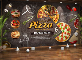 Foto van Woning en bouw custom mural creative food cartoon pizza fast photo wallpaper 3d wall painting living