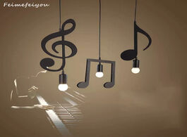 Foto van Lampen verlichting feiemfeiyou a z words music character e27 creative black led pendant lamp for bar