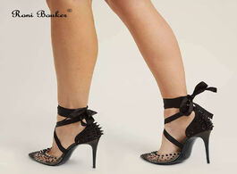 Foto van Schoenen roni bouker women s luxury high heels fashion shoes black lace up woman heel spikes pumps g