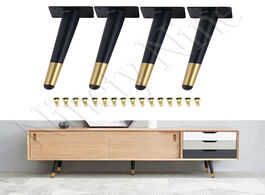 Foto van Meubels 4pcs furniture legs table black gold metal tapered sofa cupboard cabinet leg feet 200mm with