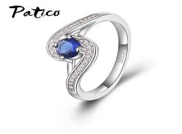 Foto van Sieraden geometric women luxury blue zirconia rings 100 925 stamped sterling silver high quality fem