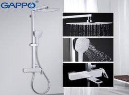 Foto van Woning en bouw gappo shower system white color brass bathroom bath mixer set waterfall rain head bat
