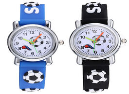 Foto van Horloge new stylish cartoon football children watches silicone strap analog quartz wristwatch for bo