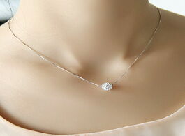 Foto van Sieraden s925 pure silver necklace female short design crystal shambhala ball chain elegant brief an