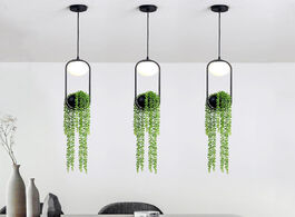 Foto van Lampen verlichting diy ring plant pendant lights black flower pot hanging lamp dining room bar resta