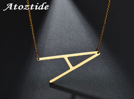 Foto van Sieraden atoztide personalize charm women alphabet initial necklace pendant stainless steel gold cha