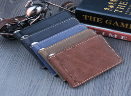 Foto van Tassen cowhide genuine leather quality men money clip black billfold clamp for with card hold luxury