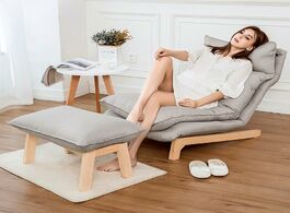 Foto van Meubels modern chaise lounge chair and ottoman set with wooden legs living room furniture fabric uph