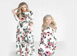 Foto van Baby peuter benodigdheden liligirl woman fashion dresses for mother daughter floral print girls dres