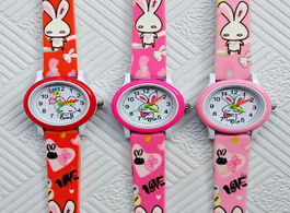 Foto van Horloge fashion casual children s watches white rabbit watch boys girls clock baby gift kids digital