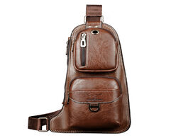 Foto van Tassen luxury brand kangaroo messenger bag men leather chest vintage sling male pack travel casual c