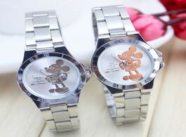 Foto van Horloge new arrival luxury brand minnie watch fashion silver students wristwatch full steel women s 