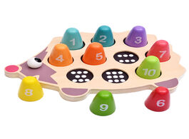Foto van Speelgoed hedgehog number matching playset kids wooden educational montessori toys