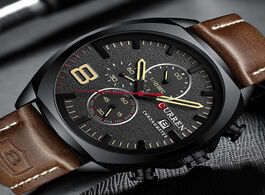 Foto van Horloge curren chronograph fashion men s watches luxury leather business quartz watch military sport