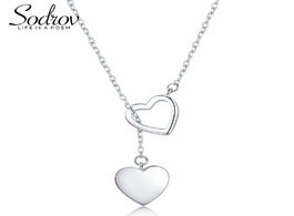 Foto van Sieraden sodrov 925 sterling silver necklace pendant for women double heart high quality fine jewelr