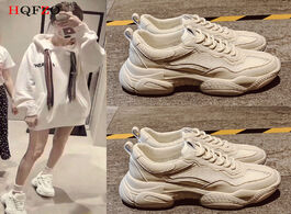 Foto van Schoenen hqfzo pantshoes comfy breathable mesh trainers chunky heels 5cm women s platform sneakers s