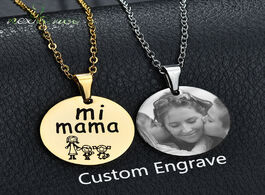 Foto van Sieraden nextvance round medal engrave letter photo necklace ma duagther son personalized necklaces 