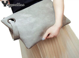 Foto van Tassen fashion solid women s clutch bag leather envelope pu female clutches sac immediately shipping
