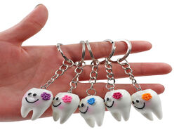 Foto van Schoonheid gezondheid 10pcs cartoon dental simulation teeth keychain key ring hang tooth shape cute 