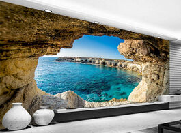 Foto van Woning en bouw photo wallpaper modern simple cave seascape nature mural living room bedroom interior