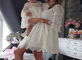 Foto van Baby peuter benodigdheden fashion family matching clothes mother daughter dresses women floral lace 