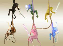 Foto van Lampen verlichting replica design seletti monkey lamp for living room bedroom kitchen rope pendant f