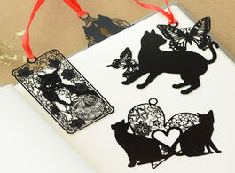 Foto van Kantoor school benodigdheden lovely cute kawaii metal bookmark black cat book holder for paper creat