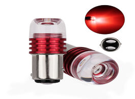 Foto van Elektronica 2pcs red 1157 bay15d p21 5w strobe flashing led projector bulbs for car tail brake light
