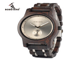 Foto van Horloge bobo bird wooden watches men lovers s timepieces wood metal bracelet quartz watch relogio ma