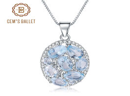 Foto van Sieraden gem s ballet 3.90ct natural sky blue topaz gemstone elegant pendant necklace for women fine