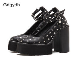 Foto van Schoenen gdgydh fashion high heels women pumps for spring autumn round toe buckle leather shoes fema