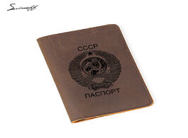Foto van Tassen cccp travel accessories card holders ussr soviet union national emblem passport cover cow lea