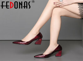 Foto van Schoenen fedonas new 2021 women genuine leather high heels pumps slip on wedding party shoes woman p