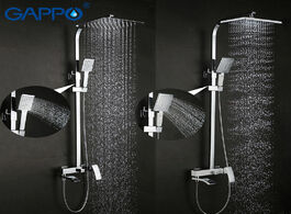 Foto van Woning en bouw gappo shower faucet set bronze bathtub mixer tap waterfall wall head chrome bathroom 