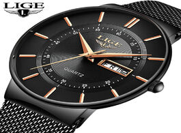 Foto van Horloge mens watches lige top brand luxury waterproof ultra thin date clock male steel strap casual 