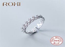 Foto van Sieraden roxi solid real 925 sterling silver ring high quality crown cz open rings for women promise