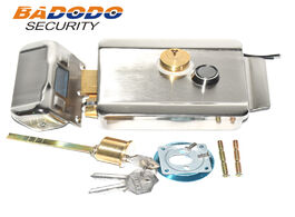 Foto van Beveiliging en bescherming electric gate door lock secure metallic electronic for video intercom doo