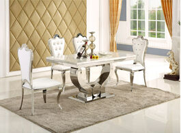 Foto van Meubels stainless steel dining room set home furniture minimalist modern marble table and 4 chairs m