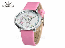 Foto van Horloge cute cat cartoon quartz watch child leather watches pattern women wristwatches clock relogio