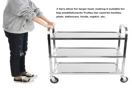 Foto van Meubels stainless steel large 3 tier hotel catering trolley restaurant cart serving clearing with br