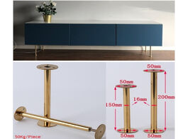 Foto van Meubels 4pcs lot slim stainless steel gold european furniture tv cabinet coffee bar sofa seat adjust