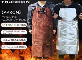 Foto van Gereedschap professional welding apron leather cowhide electric protective brown