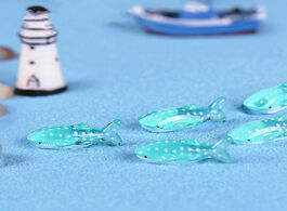 Foto van Speelgoed 5pcs blue shark miniature figurine diy accessories doll house decoration simulation cartoo